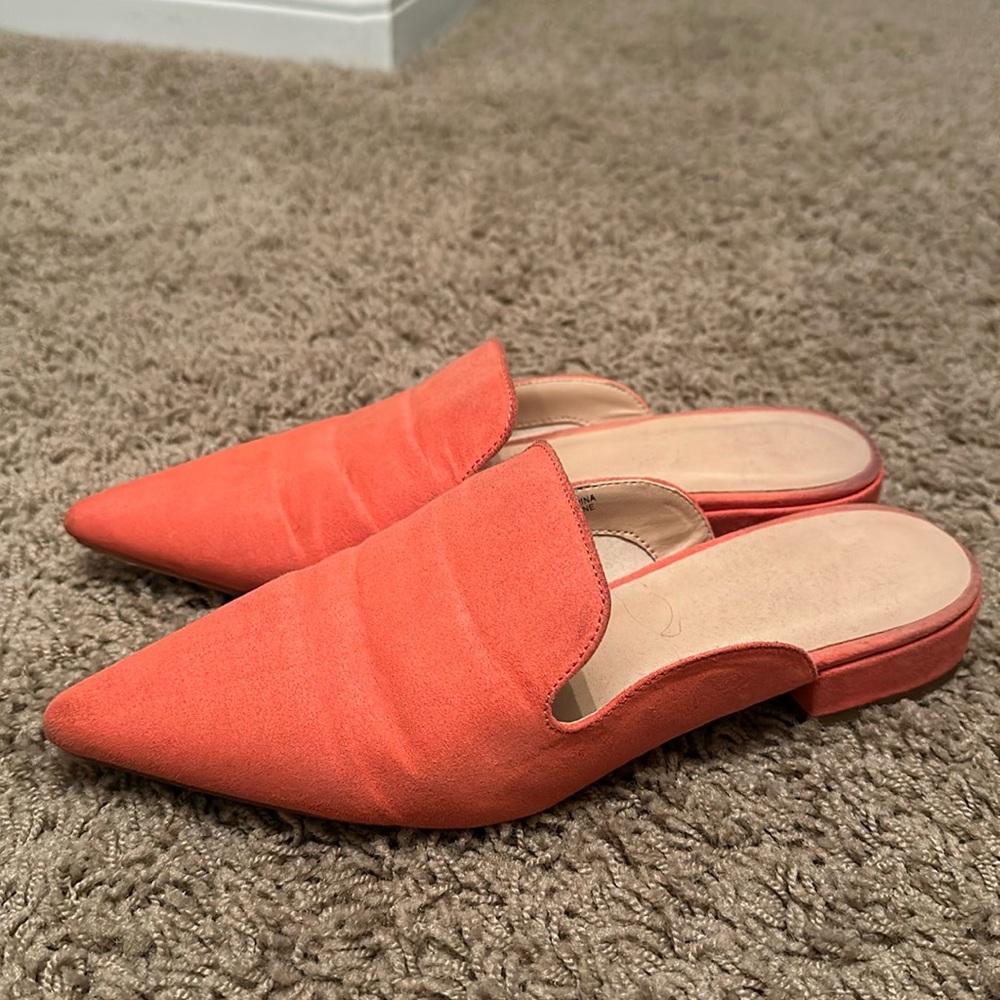 Neon coral mules. Size 7.5 (38)